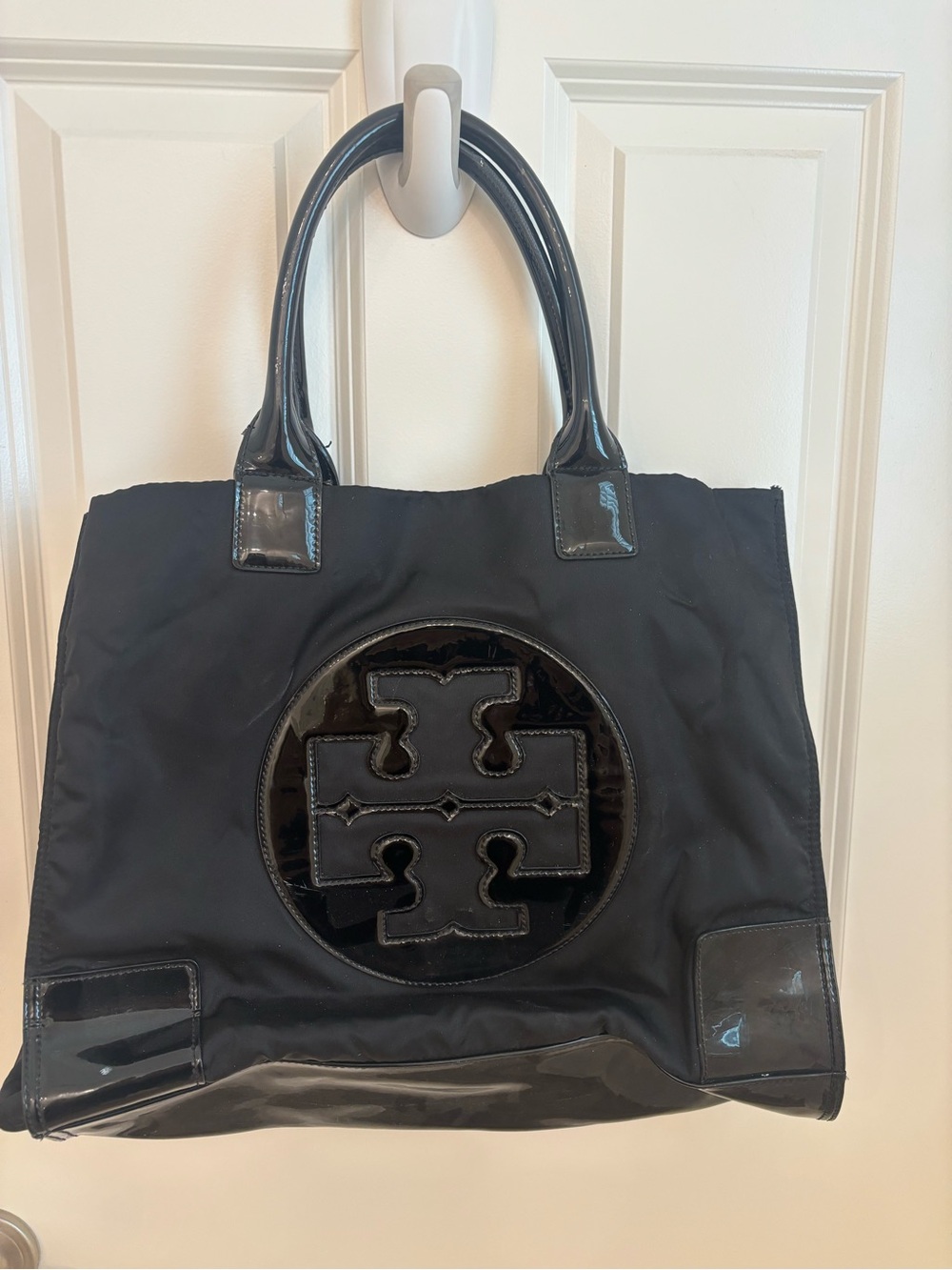 Tory Burch Black Nylon Logo Tote